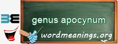 WordMeaning blackboard for genus apocynum